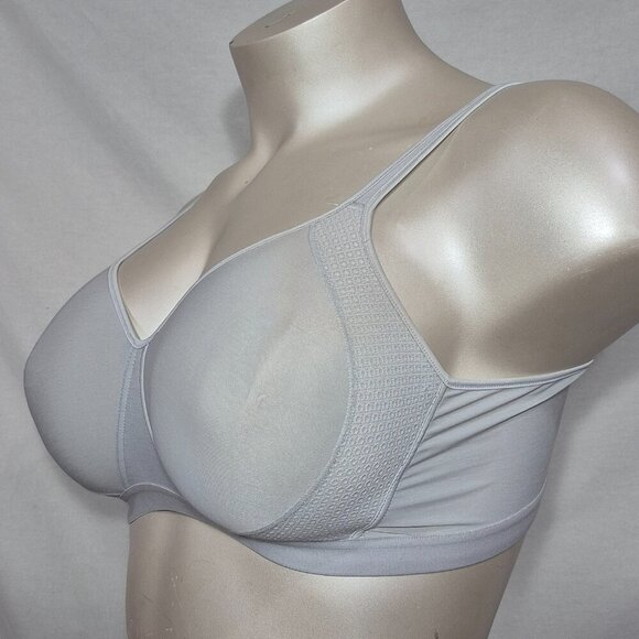 2XL Hanes HCX3 G507 HBG7 X-Temp Foam Wireless Wire Free Sports Bra Light Gray - Picture 2 of 5